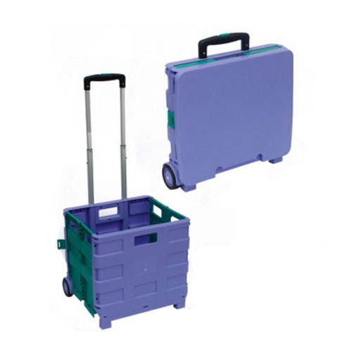 Plastica pieghevole Shopping Carrello Lavanderia Viaggio Portatile Carrello con Ruota